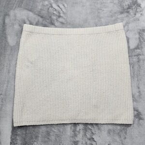 Universal Thread Skirt Womens XL Cream Ribbed Knit Mini Pull On Stretch Casual